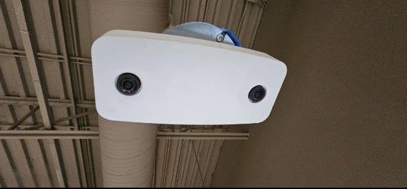 Ceiling-mounted people counter sensor installation